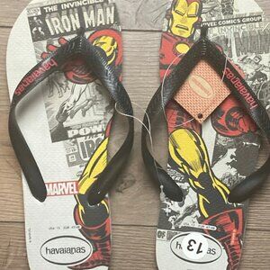 Iron Man Mens Sandals Size 13 NWT Havaianas